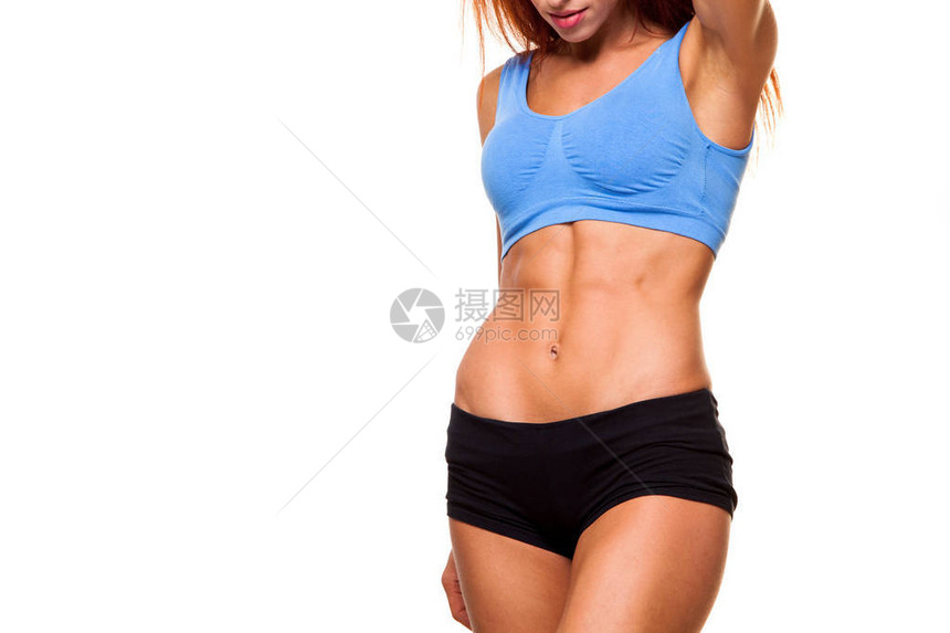 身着健身运动服装的年轻女子身体操妇女图片
