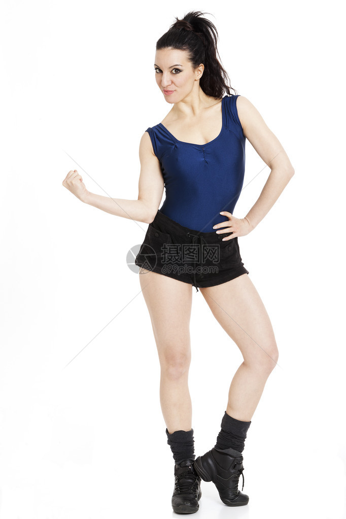 身材适合的女士伸展腿来暖和一下子图片