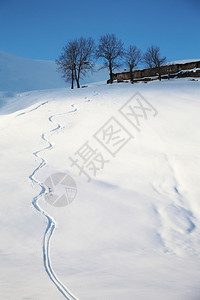Snowfield有滑雪痕迹图片