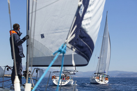 2014年5月8日不明身份的帆船在爱琴海参加2014年第11号埃利图片