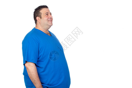 大肚腩快乐的胖子孤立背景
