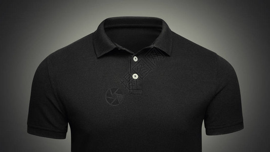 黑色的Polo衬衫模板概念关闭前视图PoloT恤模型在你的品牌图片
