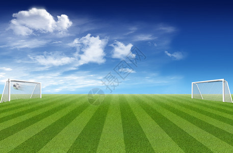 足球场足球和云天图片