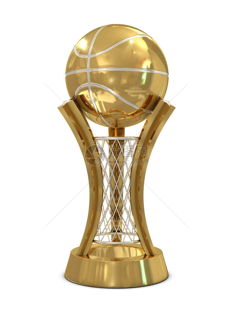 金银篮球奖杯有球和净额图片