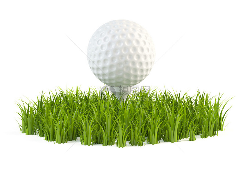 3d白底高尔夫球和图片