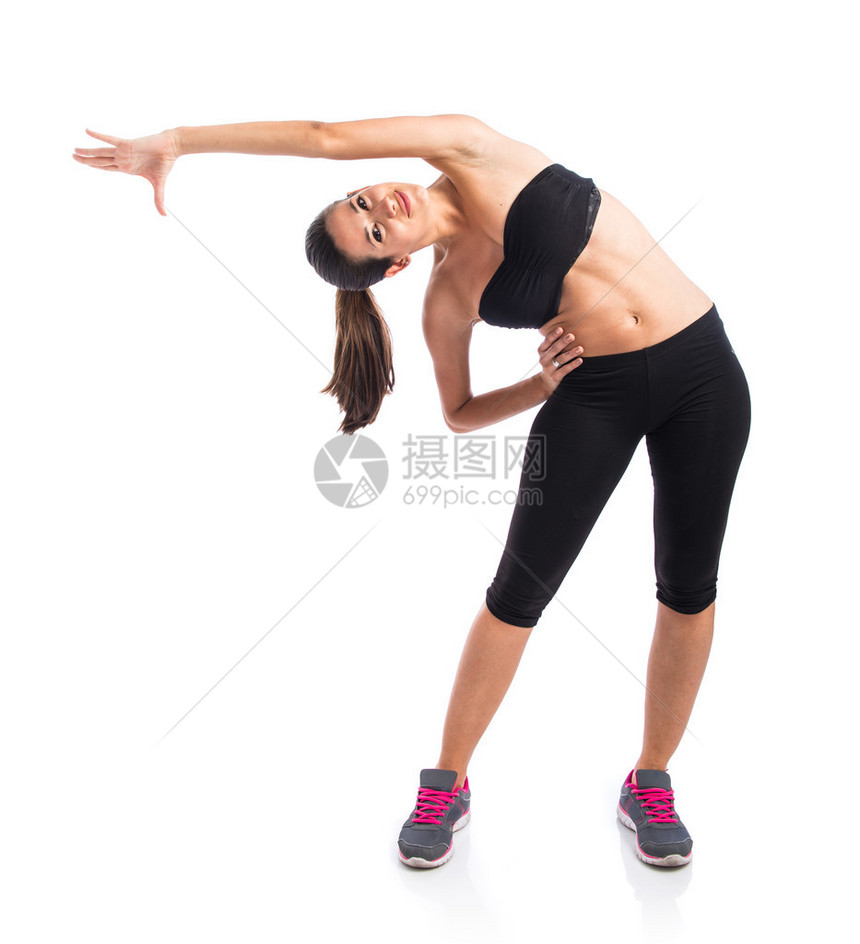运动女人伸展运动图片