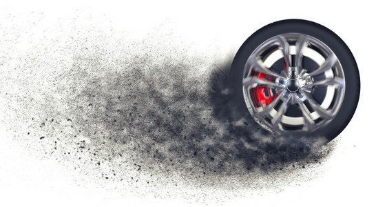 赛车轮胎烟雾颗粒痕迹图片