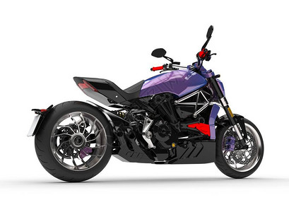 现代金属紫色竞赛型直升机摩托图片