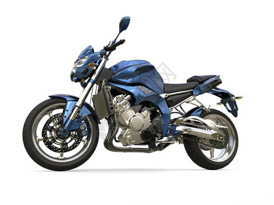 令人敬畏的金属蓝色现代摩托车图片