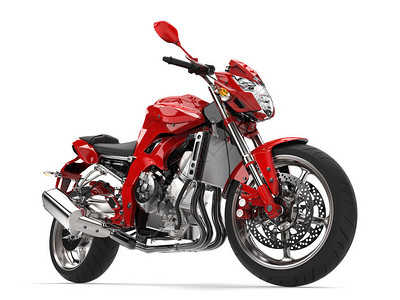 美丽的红色运动摩托车图片