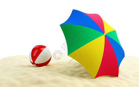 沙滩球伞沙滩图片
