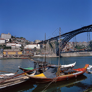 葡萄牙波尔图的DomLuis1桥运输港口葡萄图片