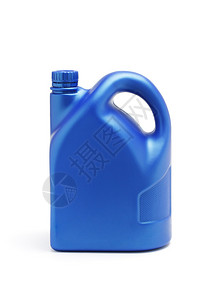 白色背景上的润滑油塑料容器背景图片