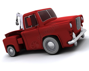 50年代皮卡车漫画的3D渲染背景图片