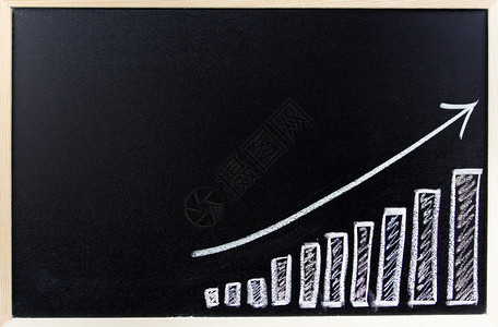 党性教育基地黑板上的条形图销售增长插画