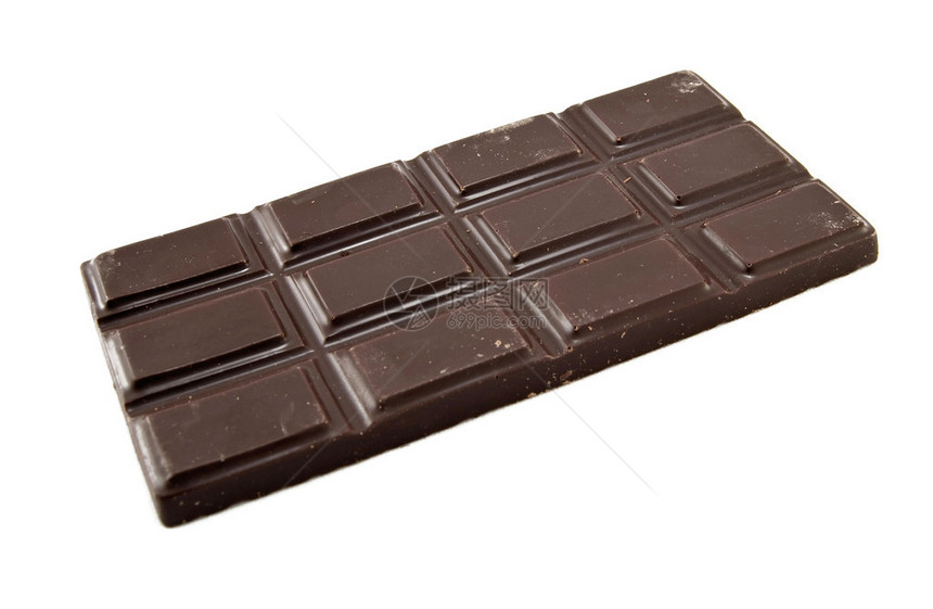 巧克力棒是孤立的在白色图片