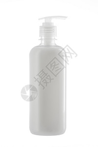 白色背景中分离的天然液体肥皂塑料瓶图片