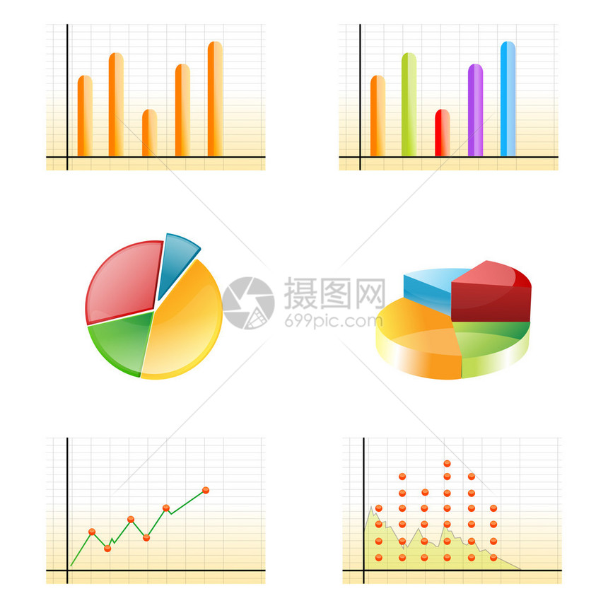 白色背景的商业增长图插以图片