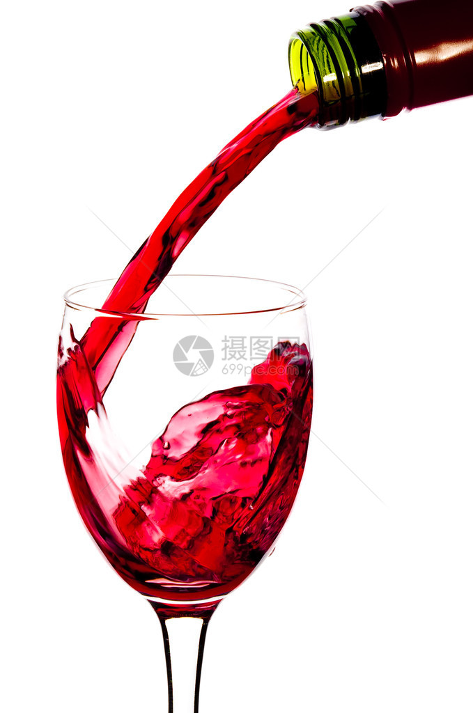 红葡萄酒和杯图片