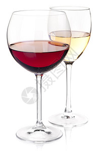 葡萄酒收藏杯中红白葡萄酒关闭孤图片