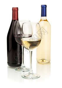 白酒和红酒在眼镜中背景图片