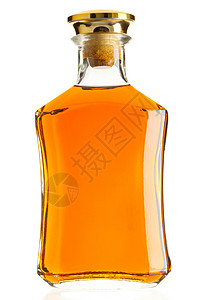 全威士忌瓶白背背景图片