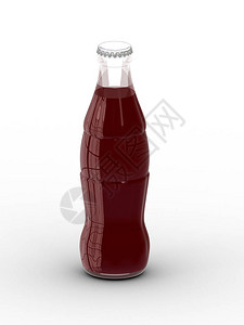 可乐玻璃瓶的3d渲染图片