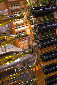 酒厂里的白葡萄酒和红葡萄酒瓶图片