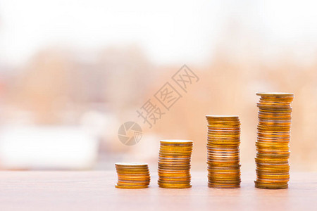 硬币图表业务增长的概念图片