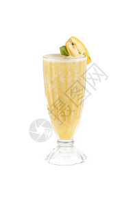 在白色的香蕉冰鸡尾酒图片