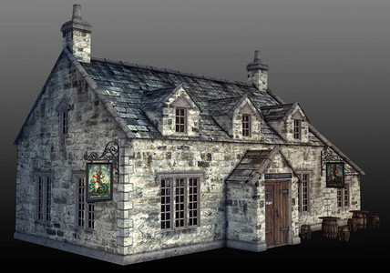 老石酒吧英国奇幻CGI背景图片