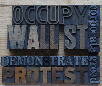 与占领华尔街运动相关的词语图片