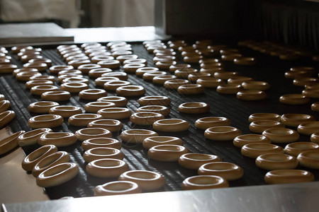 生产饼干和百吉饼的工业生产线用于生产烹饪图片