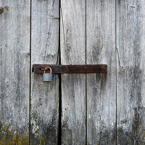 旧木制门锁图片