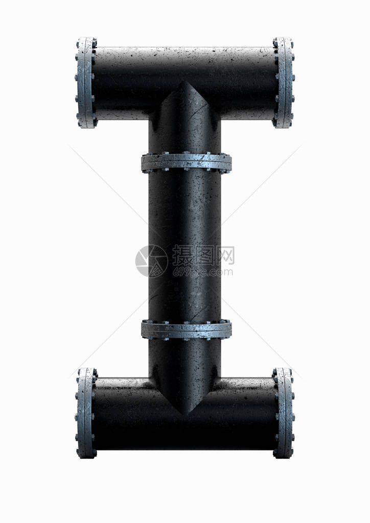 我用聚氯乙烯管和金属接合器以及单身背景上有螺栓的法兰制造的概念图片