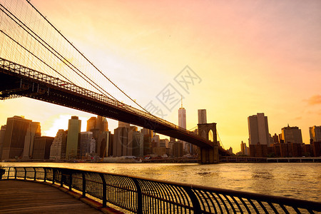 下曼哈顿天线和纽约市布鲁克林大图片