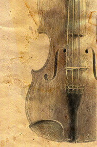 旧小提琴的泥板风高清图片