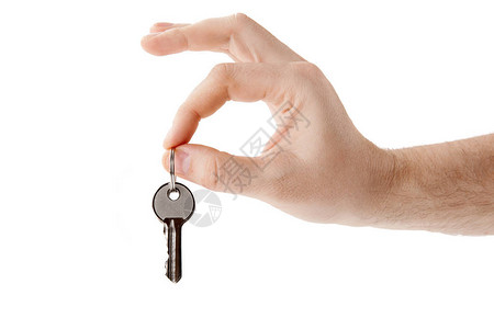 一个人的手掌中的公寓钥匙背景图片