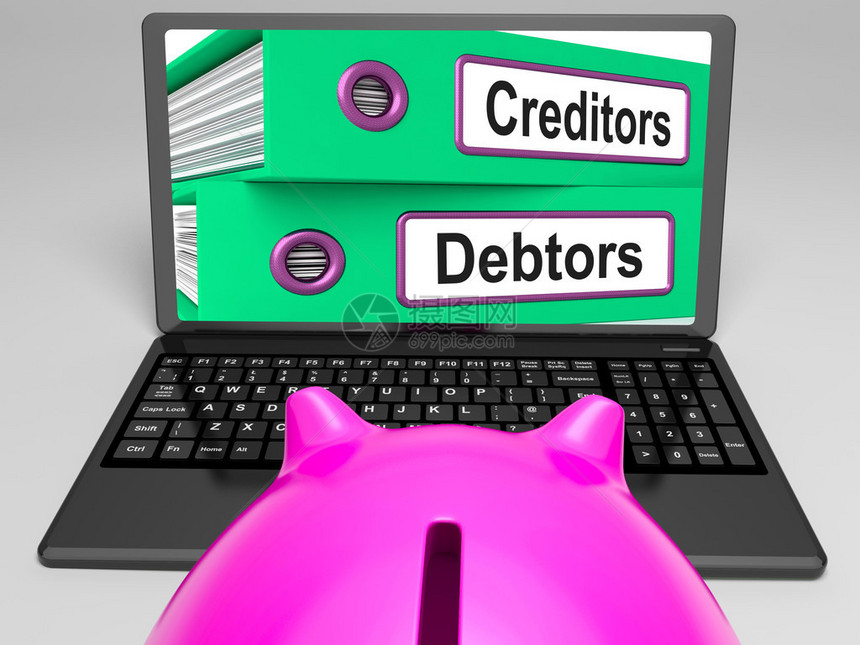 笔记本电脑展示融资或借款的债权人图片