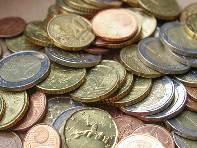 欧元硬币货欧洲货币的背景背景图片
