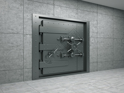 兹韦达银行金属门的3d插图设计图片