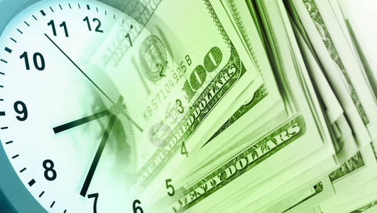 各种美国钞票的时钟时图片