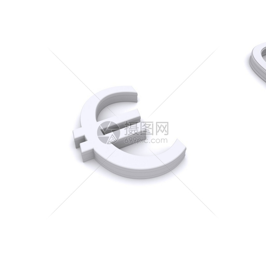 概念设计3d渲染欧元货币符号图片