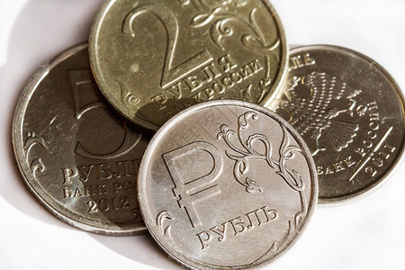 硬币中的俄罗斯卢布图片