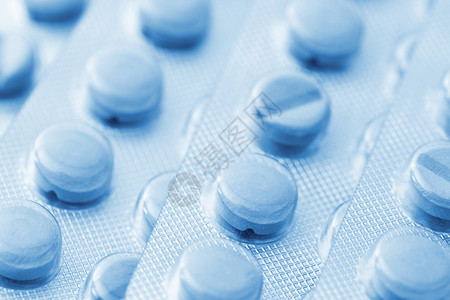 精神药物片剂药丸包装药房医学蓝色白用5D标记II背景