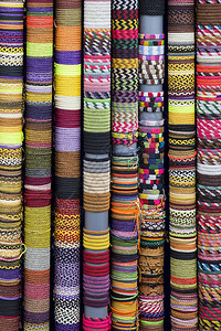 秘鲁库斯科街头市场传统手工艺产品销售情况图片