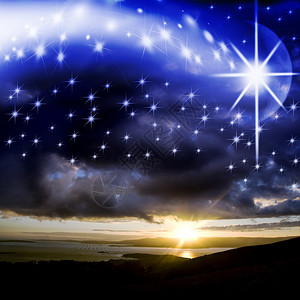 圣诞节的明星背景图片