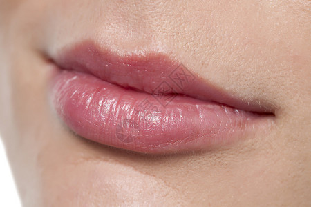 女粉红色嘴唇的特写图像高清图片