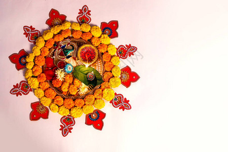 印度迪瓦利节Pooja背景图片