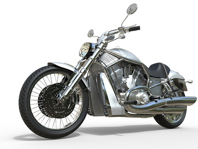 强力复古摩托车白色背景图片